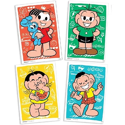 Kit Quadros Decorativos Turma da Mônica New – 4 Unidades