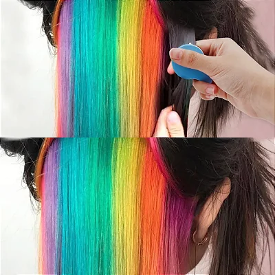 Pinta Cabelo em Giz – Cores Temporárias para Fantasias e Festas - Vermelho - 1 Unidade