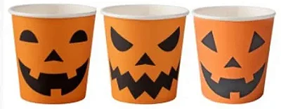 Copo de Papel Halloween Abóbora 210ml – Pacote com 20 Unidades