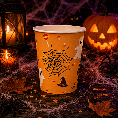 Copo de Papel Halloween Boo 270ml – Pacote com 10 Unidades