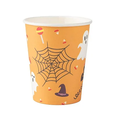 Copo de Papel Halloween Boo 270ml – Pacote com 10 Unidades