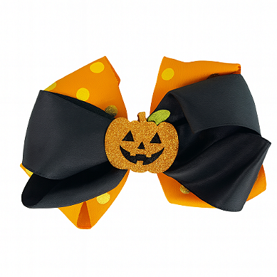 Presilha Laço Halloween Abóbora – 1 Unidade
