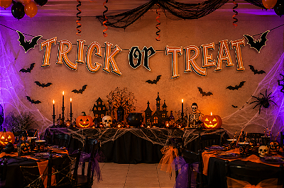 Faixa "Trick or Treat" – Decoração Temática para Halloween