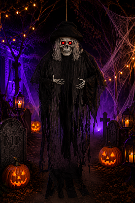 Caveira Freddy com Luz 3,10m – Decoração Gigante de Halloween