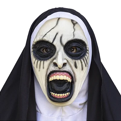 Máscara Freira com Capuz – Fantasia Assustadora para Halloween