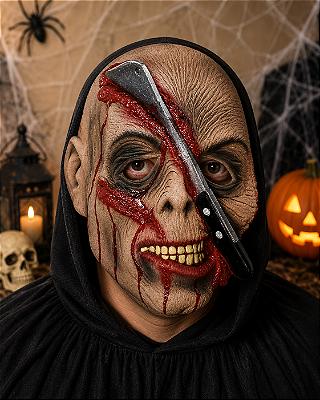 Máscara Machadinha – Fantasia Sangrenta para Halloween