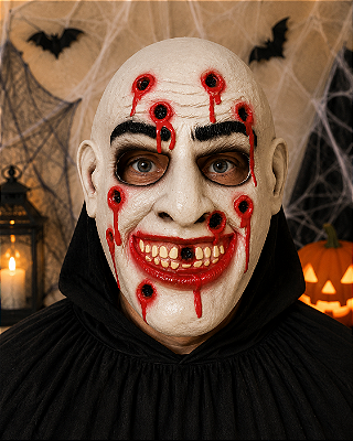 Máscara Fuzilado com Capuz – Fantasia de Terror para Halloween