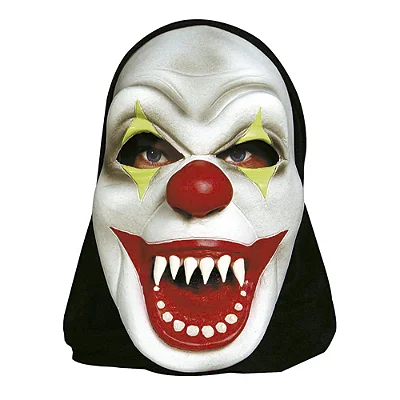 Máscara Palhaço com Capuz – Fantasia de Terror para Halloween, Carnaval e Festas à Fantasia
