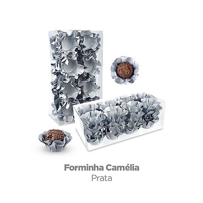 Forminha de Papel para Doces Prata | Modelo Camélia – 40 Unidades