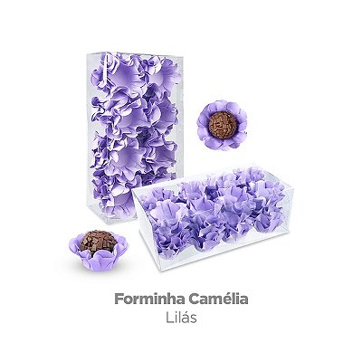 Forminha de Papel para Doces Lilas | Modelo Camélia – 40 Unidades