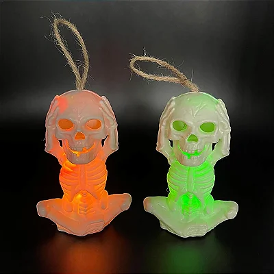Mini Esqueleto Vela com Luz 11cm - 1 Unidade