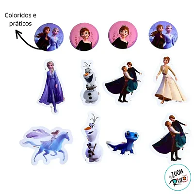 Mini Personagens Decorativos Frozen – Kit com 12 Unidades