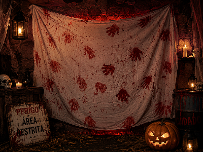 Tecido Decorativo Mãos com Sangue – Cromus (Halloween)