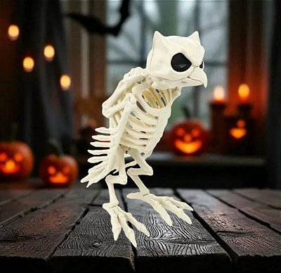 Esqueleto 3D Coruja – Decoração Halloween