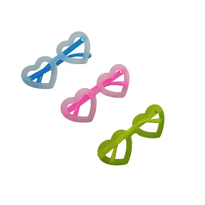 Óculos de Plástico Coração Neon – Kit com 12 Unidades para Festas e Baladas