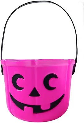 Balde Abóbora Rosa – Decoração e Armazenamento para Halloween