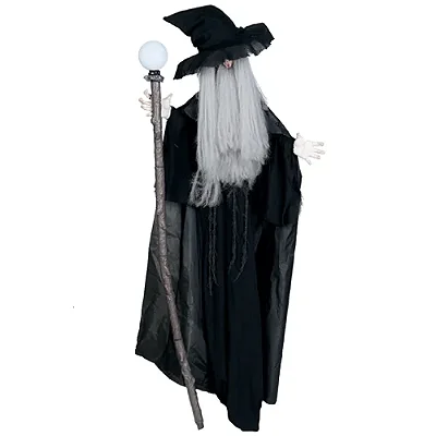Bruxo Severo com Som, Luz e Movimento – 1,85m – Decoração de Halloween