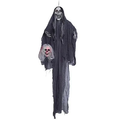 Caveira Darth com Som, Luz e Movimento – 1,77m de Altura – Decoração Assustadora e Realista