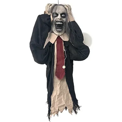 Zumbi Pendurado com Som e Movimento 100x50x16cm – Decoração de Halloween