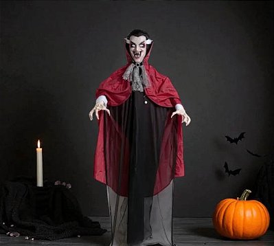 Enfeite Decorativo de Halloween Vampiro com Som e Movimento 180cm