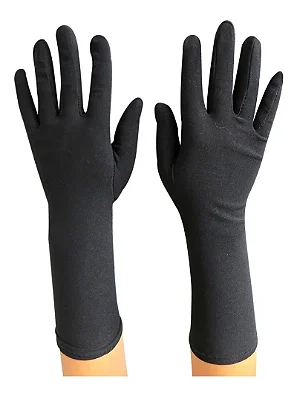 Luva Longa de Tecido – Preta | Adulto – 30 cm
