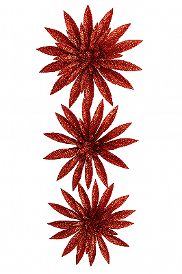 Flor de Natal Artificial Poinsétia Vermelha com Brilho Realista – Flores Decorativas de Plástico