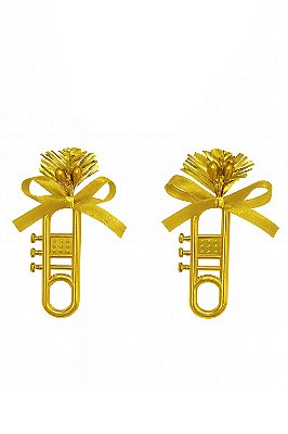 Ornamento Natalino Pistão Dourado 8cm – 2 Unidades