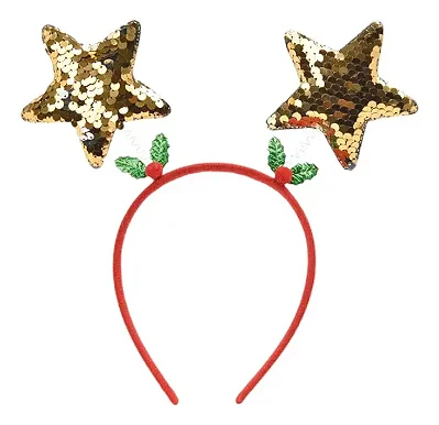 Tiara Estrela de Natal 23cm – Acessório Festivo