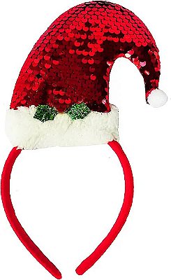 Tiara de Natal Gorro Papai Noel Luxo – Arquinho Santa Claus