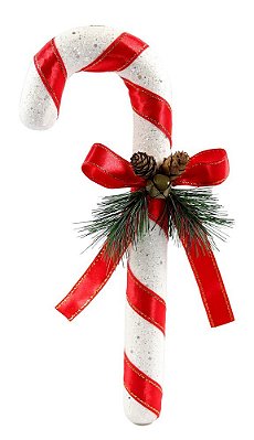 Enfeite Bengala 30cm com Pinha – Decoração de Natal
