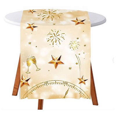 Trilho de Mesa 40x200cm Ouro Ano Novo 2026