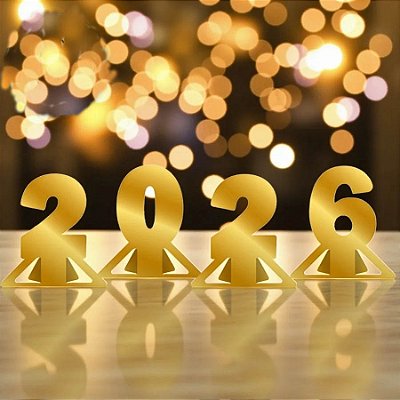 Decoração de Mesa Ano Novo 2026 – 19x17cm