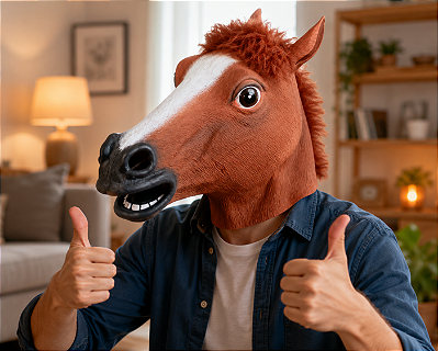 Máscara Cabeça de Cavalo Realista – Fantasia Divertida