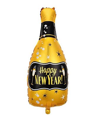 Balão Metalizado Taça de Champagne Happy New Year – 98cm