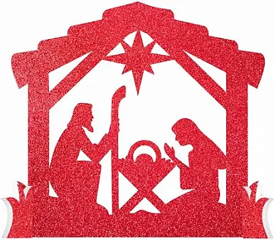 Enfeite de Mesa Presépio Noite Feliz em EVA com Glitter - Natal