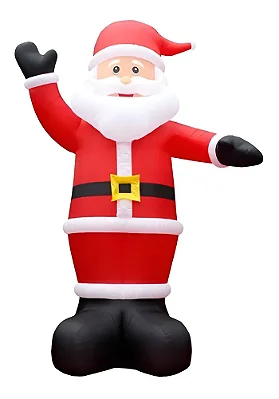 Papai Noel Inflável 1,80m Para Decoração De Casa E Comércio - 180cm Bivolt