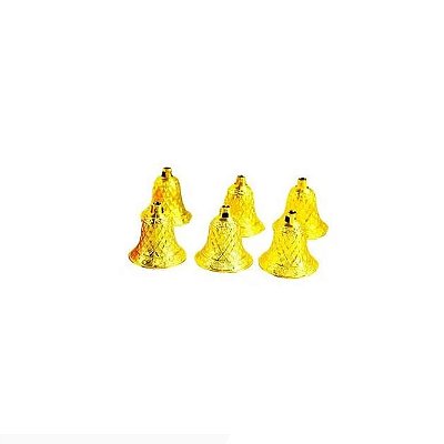 Kit Pendentes Sinos Natalinos Dourados 4,5cm – 6 Peças