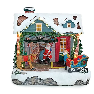 Cenário Noel com Luz e Movimento – Colorido 20cm