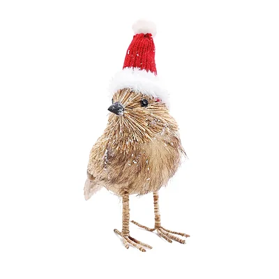 Animais Decorativos – Pássaro Marrom/Vermelho 19cm