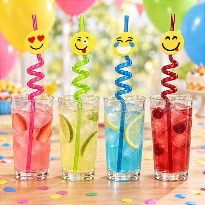 Canudo Espiral Rígido para Drinks – 4 Unidades