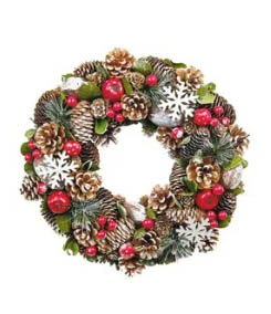 Guirlanda com Pinhas e Frutas – Colorida 46 cm