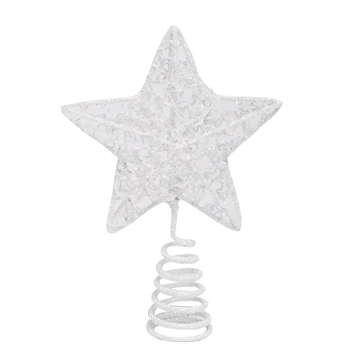 Acessório para Árvore – Topo Estrela Arabesco Branca 15 cm