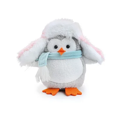 Pinguim com Gorro e Cachecol Rosa e Azul – 16 cm