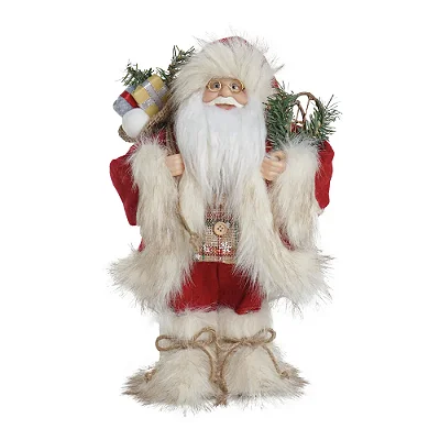 Papai Noel Decorativo com Presentes – Branco 30 cm