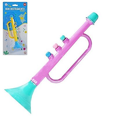 Mini Instrumento Infantil – Trompete Colorido 15 cm
