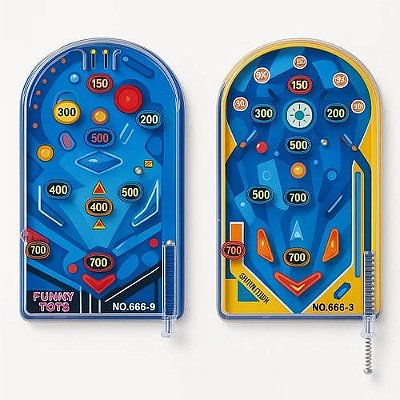 Pinball Jogo Infantil de Plástico – 12,5 x 7,5 cm – 1 Unidade