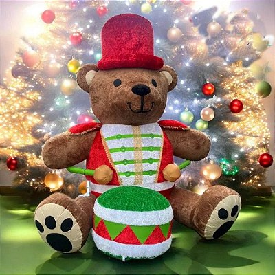Urso de Natal Gigante Inflável com LED – 2,7m (Bivolt)