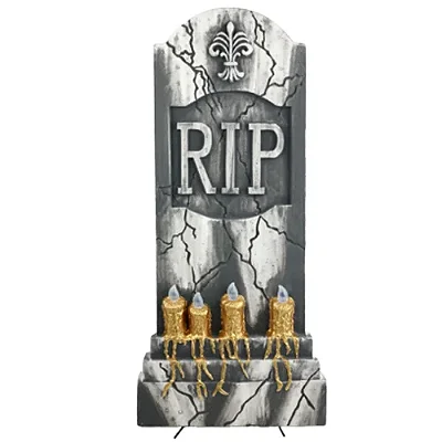 Lápide Decorativa Iluminada RIP com Luz – 91cm