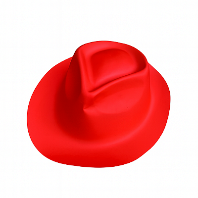 Chapéu Gangster Plástico Neon Vermelho – 29 cm