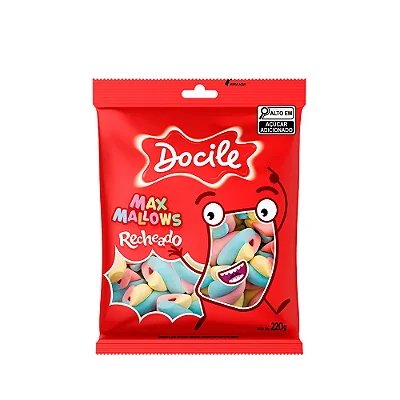 Marshmallow Recheado Colorido 220g – Docile